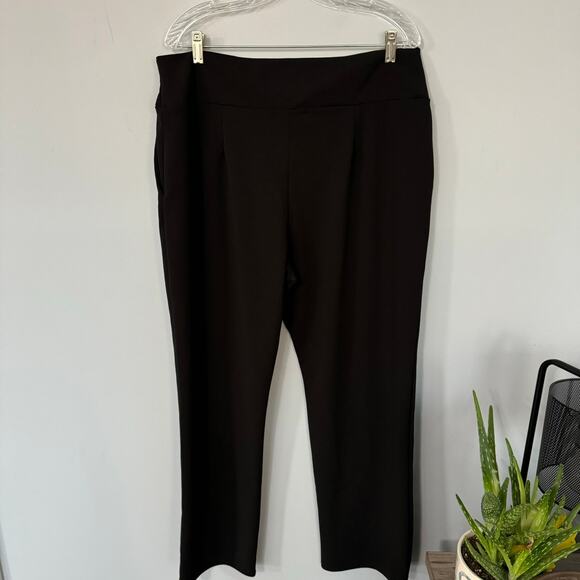 HEIMISH USA Black Pull On Dress Pants w/ Pockets Plus Size 3X Polyester Spandex - Picture 2 of 7